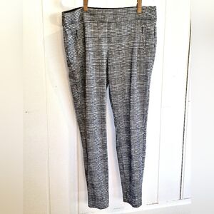 NWOT Ophelia Roe Plaid Woven Texture Trousers w Straight Leg Sz L